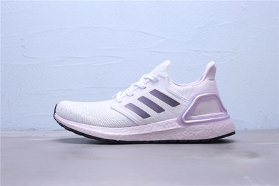 Adidas Ultra Boost 20 針織 白 紫 粉 休閒運動慢跑鞋 女鞋 EG0762