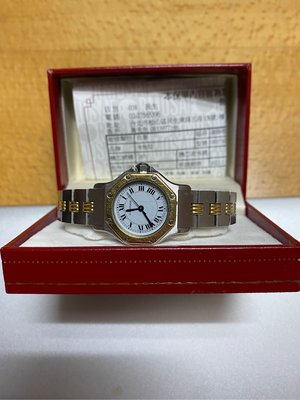 Cartier 女士錶 自動機械錶 18K YG黃金+精鋼 半金 皆原廠 自用品 二手品