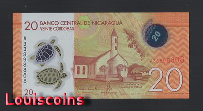 【Louis Coins】B1754-NICARAGUA-2014尼加拉瓜塑膠鈔票-20 Córdobas(549)