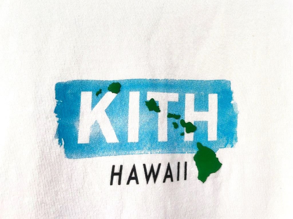 BLACK近全新KITH HAWAII開幕限定CLASSIC水彩手繪BOX LOGO夏威夷群島短T