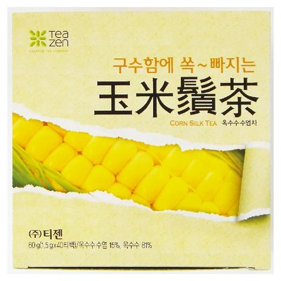 韓國 Tea Zen 韓廚 玉米鬚茶 60g 盒裝40入 玉米茶