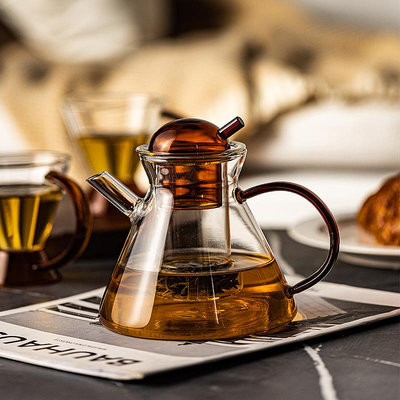 摩登主婦玻璃茶壺泡茶杯個人專用茶具套裝家用耐高溫茶水分離水壺