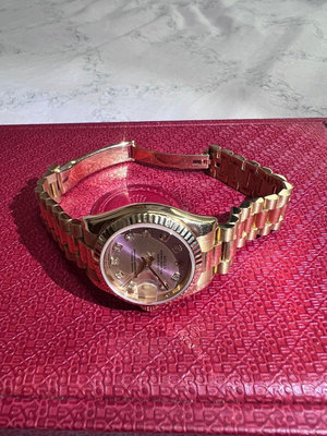 自售勞力士ROLEX 179175 玫瑰金女錶 原廠10鑽面盤 盒單齊 品項美