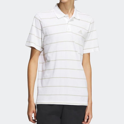 Adidas FI Stripe Polo 男條紋POLO衫 短袖 上衣 經典 IT3922 白 灰黃
