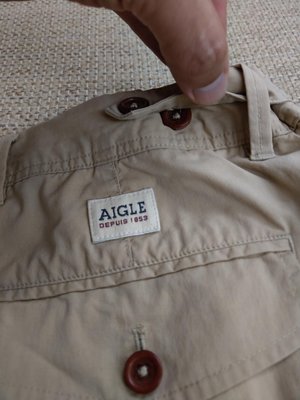 法國品牌 Aigle 卡其色多口袋工作短褲 休閒短褲 32 33