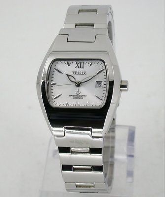 【 幸福媽咪 】TELUX 鐵力士 原廠公司貨 不鏽鋼錶殼 方型個性女腕錶-白面