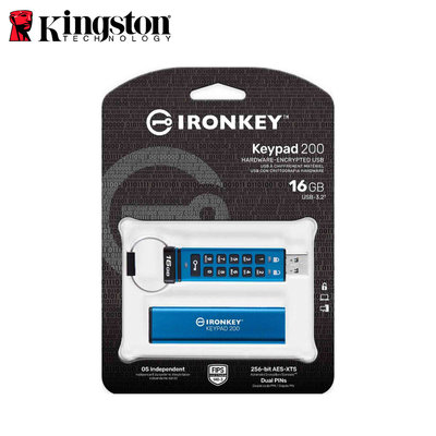 金士頓 公司貨 USB3.2 IKKP200 數字鍵加密 隨身碟 16GB (KT-IKKP200-16G)