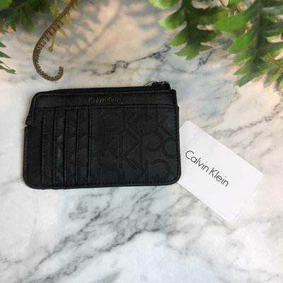 美國百分百【全新真品】 Calvin Klein Ck 零錢 卡夾 識別證 證件夾 名片夾 黑色 H247