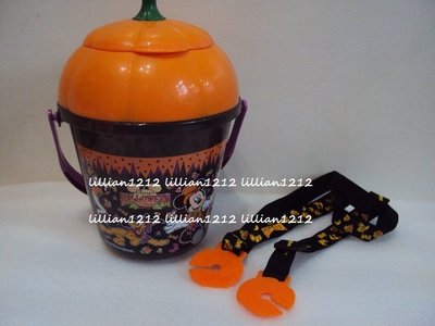 日本東京2004迪士尼disney萬聖節限定米奇米妮南瓜造型爆米花筒(現貨) 爆米花桶