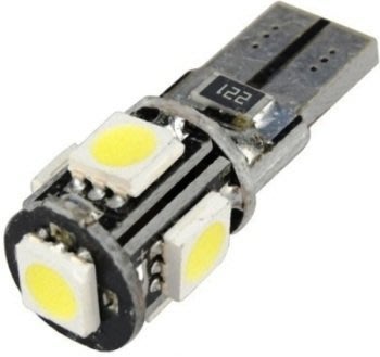 T10 W5W 帶解碼 5面SMD 5050晶片LED 炸彈燈泡 室內燈 閱讀燈 定位燈 後霧燈6000K白光 買五送一