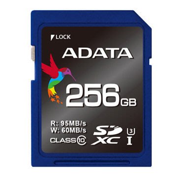【捷修電腦。士林】 ADATA 威剛 Premier Pro SDXC UHS-I U3 256G記憶卡$ 4299