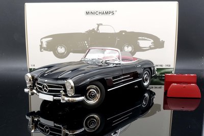 【MASH】 Minichamps 1/18 Mercedes Benz 300SL W198 敞篷黑 全可開