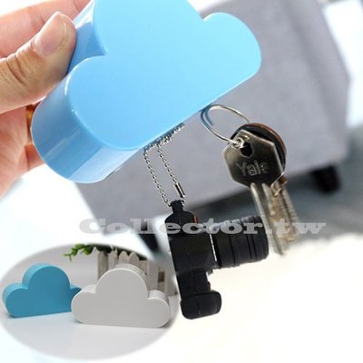 ✤拍賣得來速✤創意可愛雲朵超強磁鐵 鑰匙吸收納器 白雲 鑰匙掛 強力磁鐵收納 生日禮物 居家擺飾