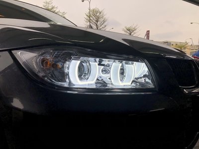 《※台灣之光※》全新寶馬BMW E90 E91 06 07 08年3系列U型光圈魚眼投射HID晶鑽頭燈大燈組