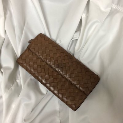 Bottega veneta 駝色 長夾編織 美品 瑞奇二手精品