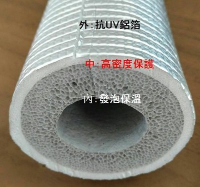 上群熱泵訂製品鋁箔保溫棉 熱水管 空調保溫棉 熱水器保溫管 阻燃 保溫 抗UV (6分內徑1米價)