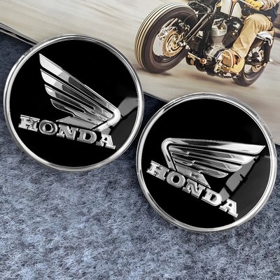 HONDA 1對本田標誌直徑62mm 3D立體徽章摩托車金屬油箱標誌裝飾蓋劃痕貼紙