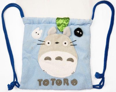 Totoro豆豆龍藍色毛巾布後背包