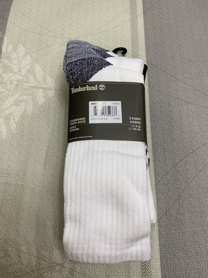全新正品台灣公司貨 TIMBERLAND 三雙一組 素面白色中筒襪