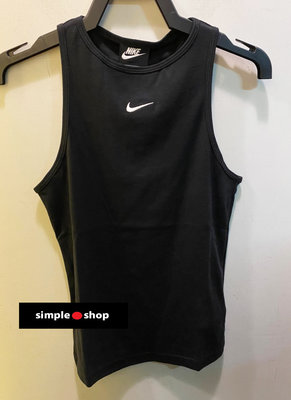 【Simple Shop】NIKE NSW 運動背心 NIKE 刺繡 小LOGO 背心 黑色 女款 CZ9815-010