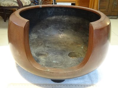 茶道具(3)~~唐銅面取風爐~~肚徑約36CM~~懷舊.擺飾.裝飾.道具