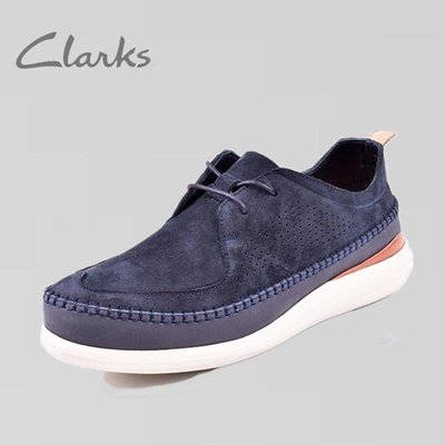 100％原廠Clarks 其樂男鞋潮流板鞋舒適透氣休閑皮鞋低幫平底鞋 Pitman Free