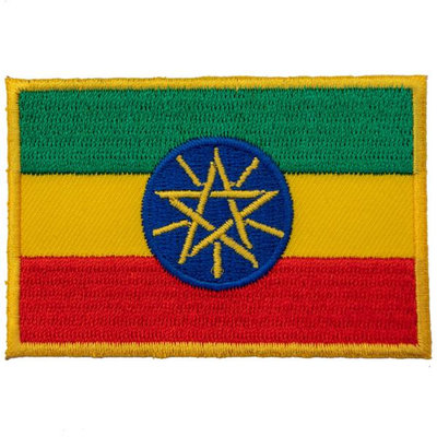 【A-ONE】伊索比亞國旗 布標貼紙 繡片貼 熨燙背包貼 貼布繡 電繡貼紙 布標 背包貼 補丁 熨斗補丁貼