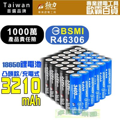 幸運草樂園台灣極力電池 凸頭 3210 BSMI合格 18650 動力電池 平頭 電池 鋰電池 頭燈 松下 國際 索尼