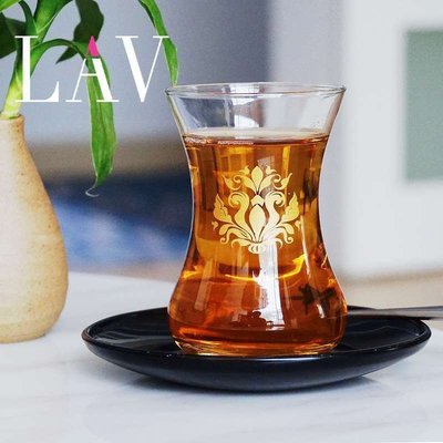 特賣-土耳其特色經典金花郁金香紅茶杯創意玻璃杯茶具熱飲杯默認最小規格價錢  其它規格請諮詢客服