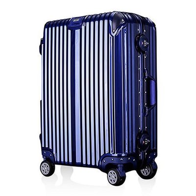 【 補貨中缺貨葳爾登】LEADMING硬殼20吋旅行箱360度金屬鋁框行李箱鏡面防水登機箱20吋登峰造極T004藍色