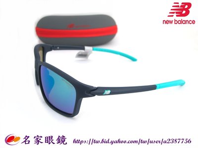 《名家眼鏡》New Balance 運動款太陽眼鏡藍水銀鏡面霧藍色鏡框配湖水藍鏡腳NB08080 C03