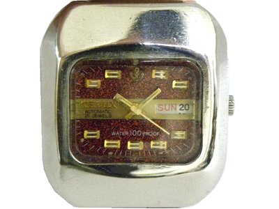 [專業模型] 機械錶 [TELUX 7168] 鐵力士 方型自動錶[金蔥面+星+日期][21石]中性錶/軍錶