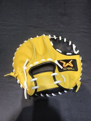 棒球世界全新WinBALL硬式牛皮棒球內野手訓練手套特價黃色皮革平版型