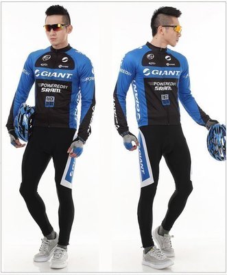 11 黑藍GIANT 捷安特 車衣車褲長套裝 自行車服 腳踏車服 單車車衣 騎行服-雙喜生活館