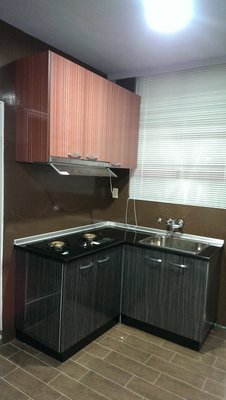 亞毅系統櫥櫃 黑色流理台歐化廚具 可訂做 L型流理台 一字型流理台 不鏽鋼檯面 不鏽鋼桶身全省安裝