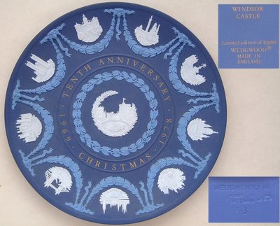【達那莊園】英國Wedgwood韋奇伍德 Jasperware碧玉浮雕-波特藍  限量1969~1978年10週年紀念盤