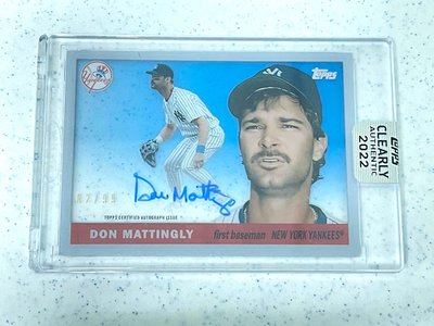 2022 TOPPS CLEARLY AUTHENTIC 紐約洋基DON MATTINGLY BLUE /99 55RA-DM
