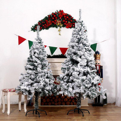 【現貨精選】聖誕樹植絨白色雪花聖誕樹聖誕節仿真聖誕樹雪松冰雪奇緣聖誕雪花