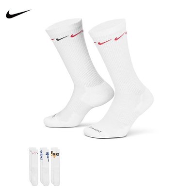 小鐵體育~Nike耐克男女襪2022春季新款小勾子中筒襪3雙裝運動襪DH3822-902
