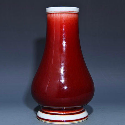 康熙郎窯紅直口瓶，高29.5cm直徑17cm101828 瓷器 青花 粉彩【南小瓷】