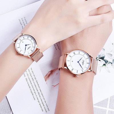熱銷 奧利尼情侶手錶腕錶一對價2019新款韓版時尚潮流皮帶男女士刻字學生錶453 WG047