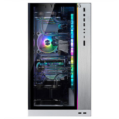 電腦機箱LIANLIO11DXL包豪斯ROG白色聯力游戲電腦主機箱鋁外殼幻彩光控雙主機箱