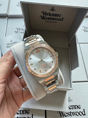 VIVIENNE WESTWOOD Charterhouse 銀白色錶盤 玫瑰金色配銀色不鏽鋼錶帶 石英 女士手錶 VV244SLSR