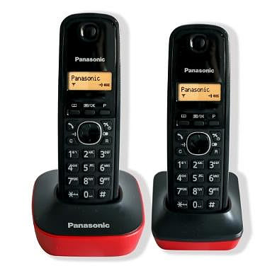 @-Pretty／Panasonic DECT數位高頻雙手機無線電 KX-TG1612 波爾多紅 聖誕紅／快速未接來電查詢／節能省電／內線對講／鍵盤鎖／特價出清