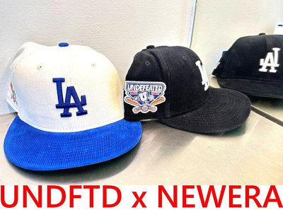 BLACK全新UNDEFEATED x Los Angeles洛杉磯Dodgers道奇隊NEWERA全封帽LA棒球帽