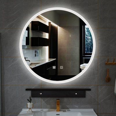 特賣- 圓形無框LED浴室鏡 衛生間鏡帶燈防霧智能鏡子 壁掛洗手間衛浴鏡