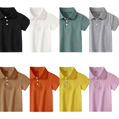 Soffny 兒童 Polo 襯衫男童純棉 T 卹童裝夏季休閒短袖嬰兒襯衫 Polo-滿599免運 巴卡巴卡