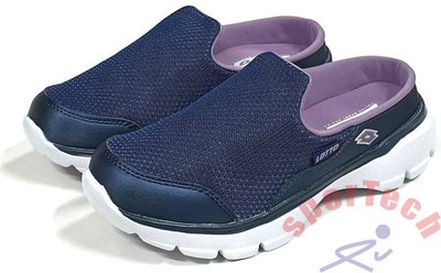LOTTO EASYWEAR 穆勒健步鞋 透氣網布鞋面 乳膠避震鞋墊 健走專用大底 深藍LT1AWX3706