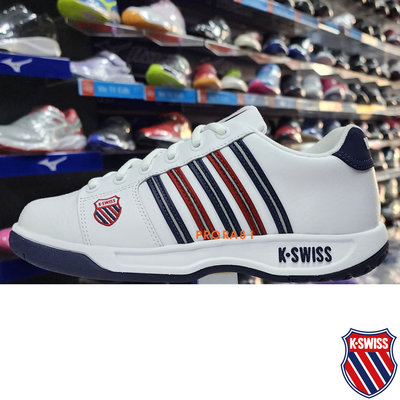 K-SWISS 91353-194 白×藍×紅 Eadall 皮質休閒運動鞋(男女同款)【有12號】215K
