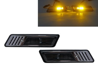 卡嗶車燈 BMW 寶馬 5系列 E34 91-96 四門車/五門車 LED Z3 款 側燈 燻黑
